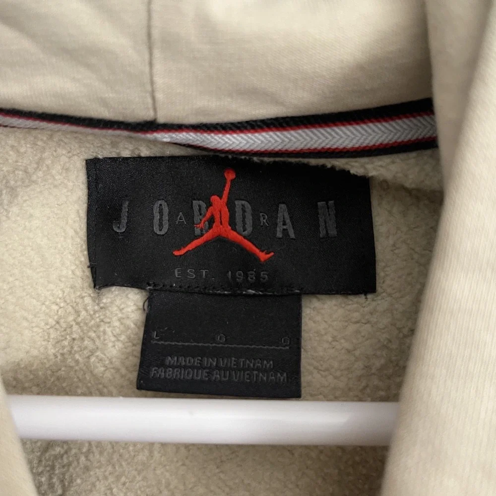 Nike Air Jordan Essentials Fleece Hoodie Mens Sz L Pullover Cream DQ7466-206